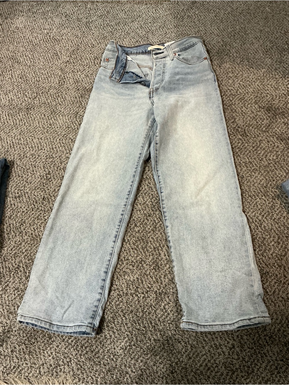 Levi's Light Wash Blue Wide Leg Jeans